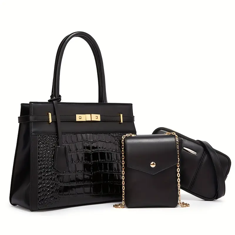 Sac Croc pour Femme à Motif Crocodile + Cadeaux