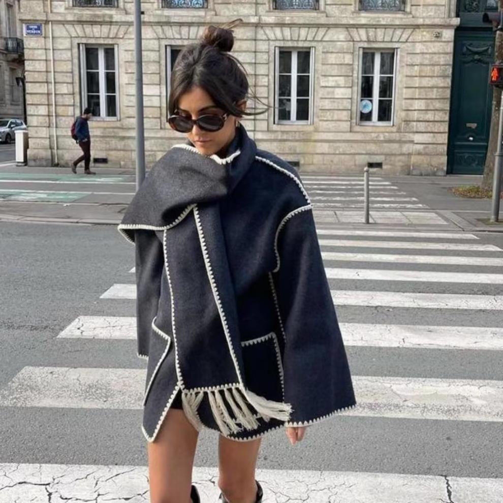 Manteau Élégant avec Écharpe