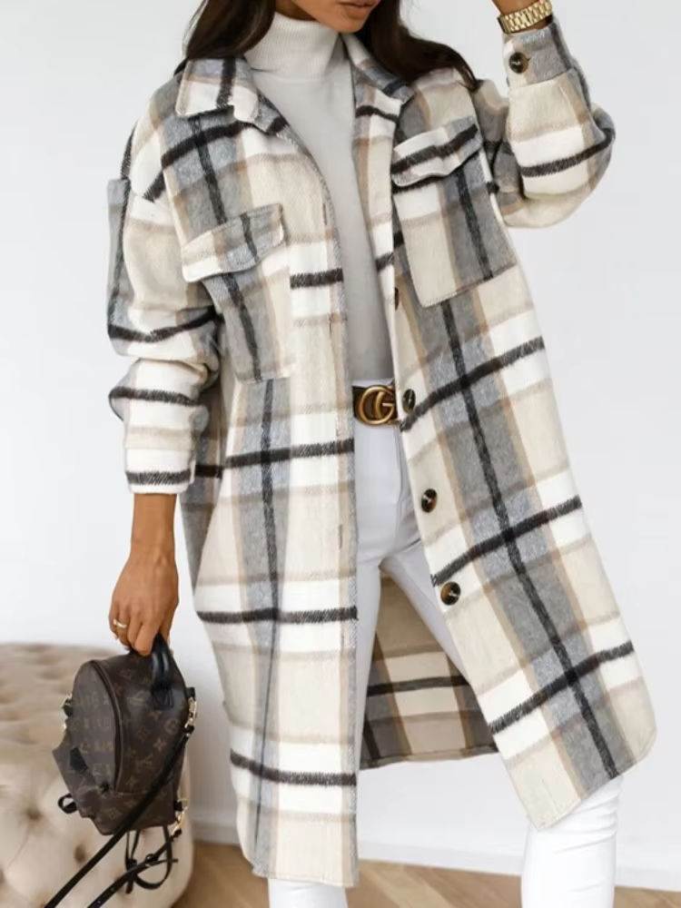 Veste Féminine à Carreaux Madame Hiver